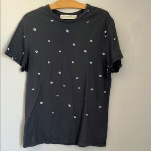 Syngman Cucala Men's Black T-Shirt with White Dots. Size XS